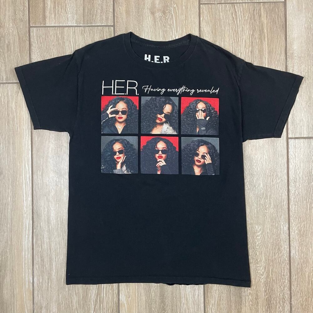 H.E.R. Having Everything Revealed Graphic T Shirt M Black Music Artist Tee